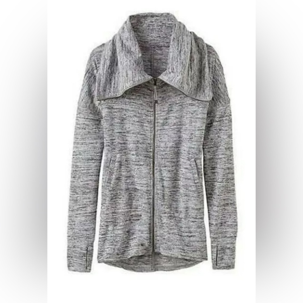 Athleta Kickback Sweatshirt Jacket Grey Heather Size Large Style 964362